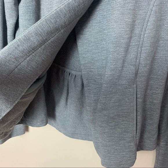 [Eddie Bauer] Gray Crossover Snap Button Long Sleeve Lightweight Knit Jacket - Picture 5 of 11